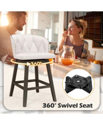 Set of 2 Counter Height Fabric Upholstered Bar Stools Stylish and Comfortable Seating for Kitchen or Bar