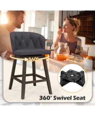 Set of 2 Counter Height Fabric Upholstered Bar Stools Stylish and Comfortable Seating for Kitchen or Bar