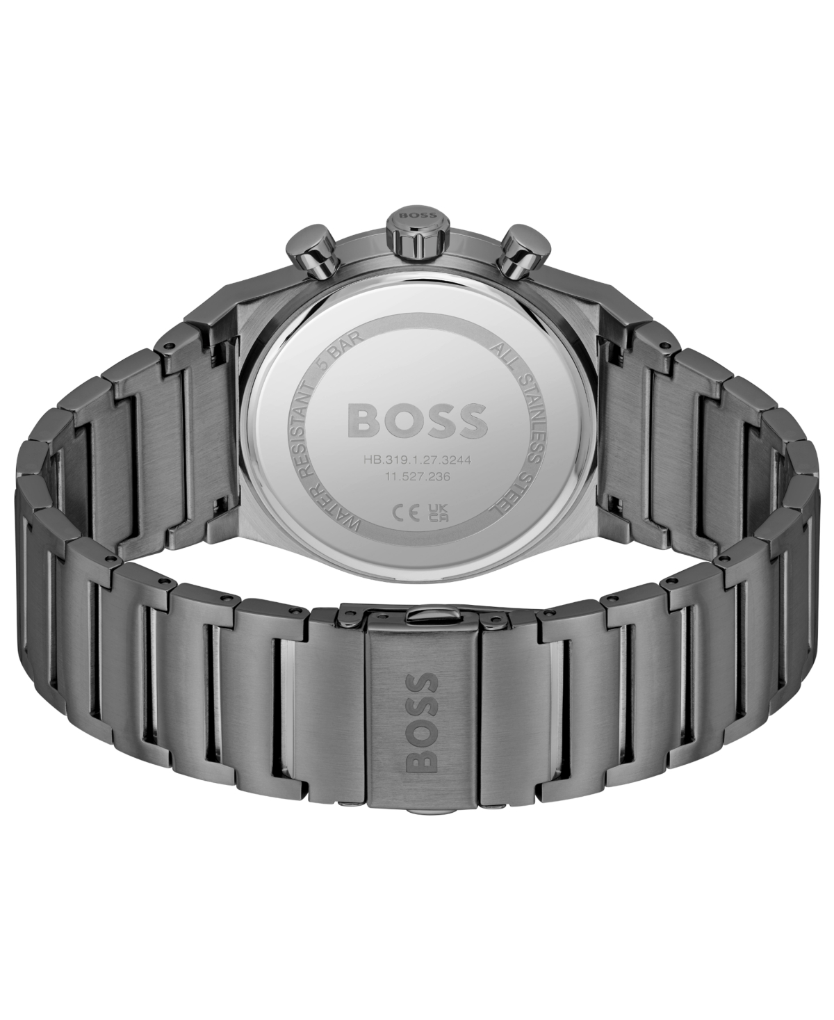Hugo Boss Men's Candor Quartz Chronograph Ionic Plated Gray Stainless-steel Watch, 41mm In Gray