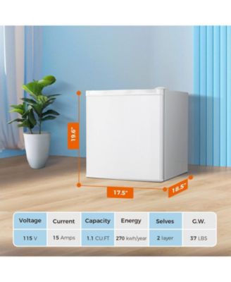 Mini Freezer,1.1 Cu.ft Upright Freezer with Reversible Single Door,Removable Shelves,Small Freezer with Adjustable Thermostat for Home/Kitchen/Office