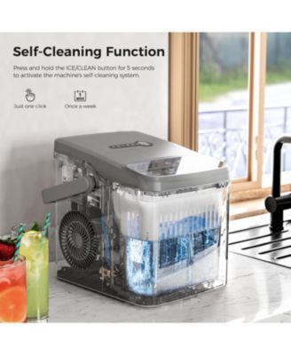 28 lbs/Day Portable Countertop Ice Maker with Handle and 2 Ice Cube Sizes