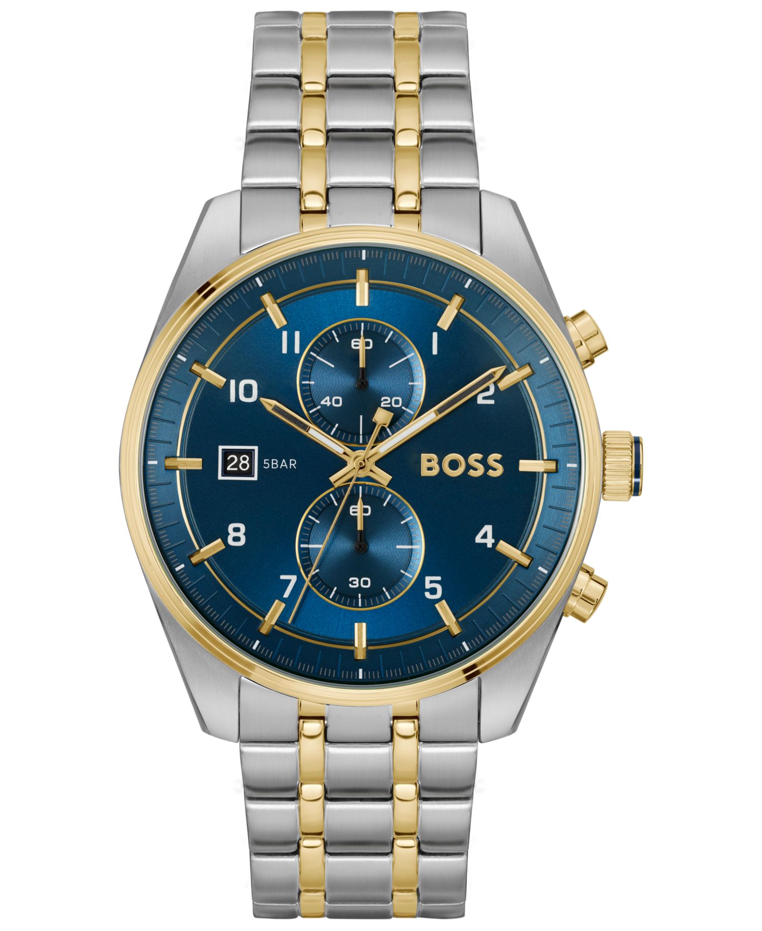 Men's Skytraveller Quartz Chronograph Ionic Plated Thin Two-Tone Stainless-Steel Watch, 44mm