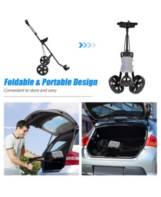 Folding 2 Wheels Push Pull Golf Cart Trolley with Scoreboard