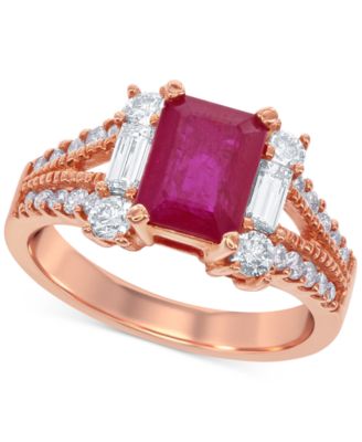 Macy's - Ruby (1-3/4 ct. t.w.) and Diamond (7/8 ct. t.w.) Ring in 14k Rose Gold