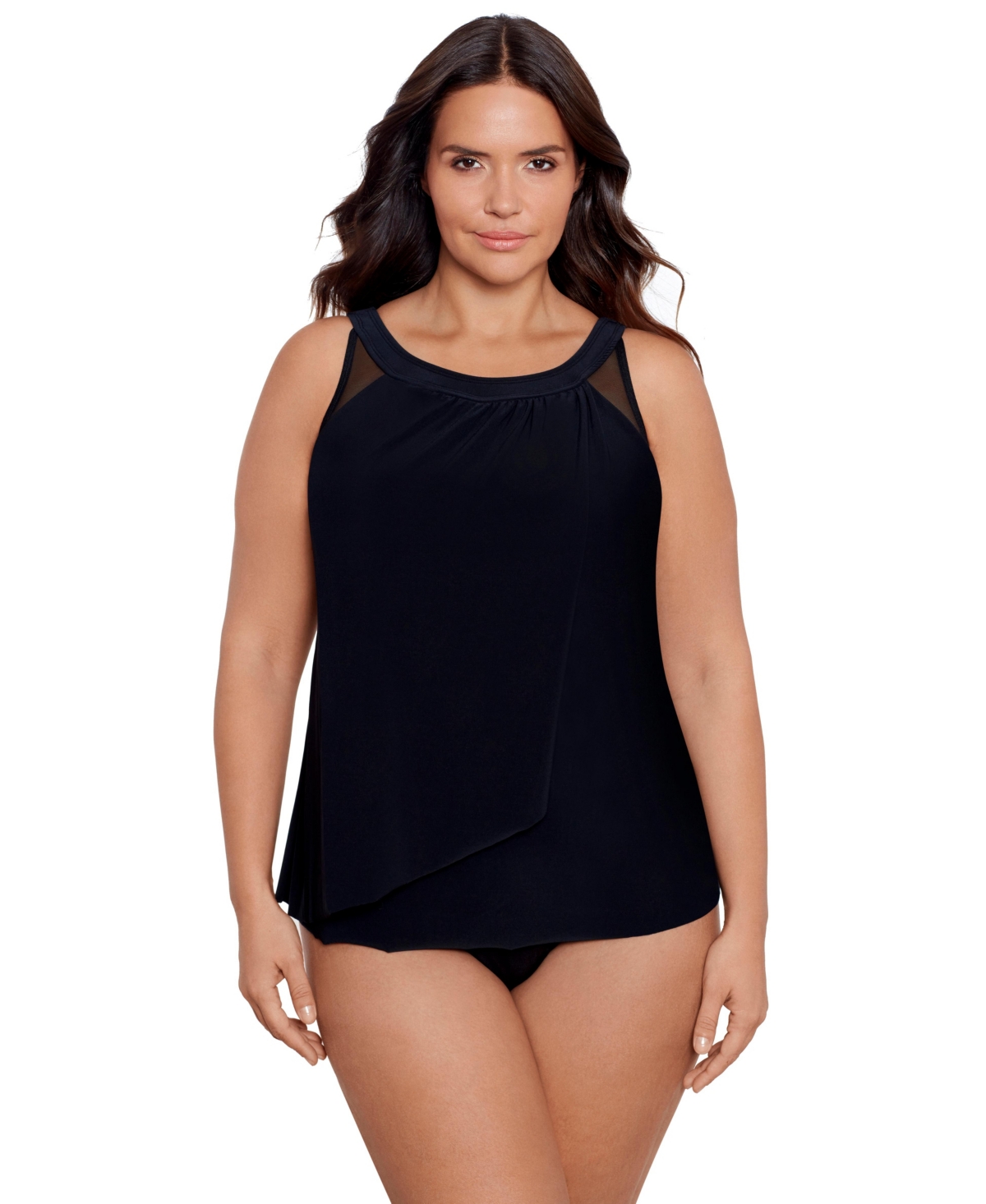 Women's Illusionists Ursula Tankini Top - Black