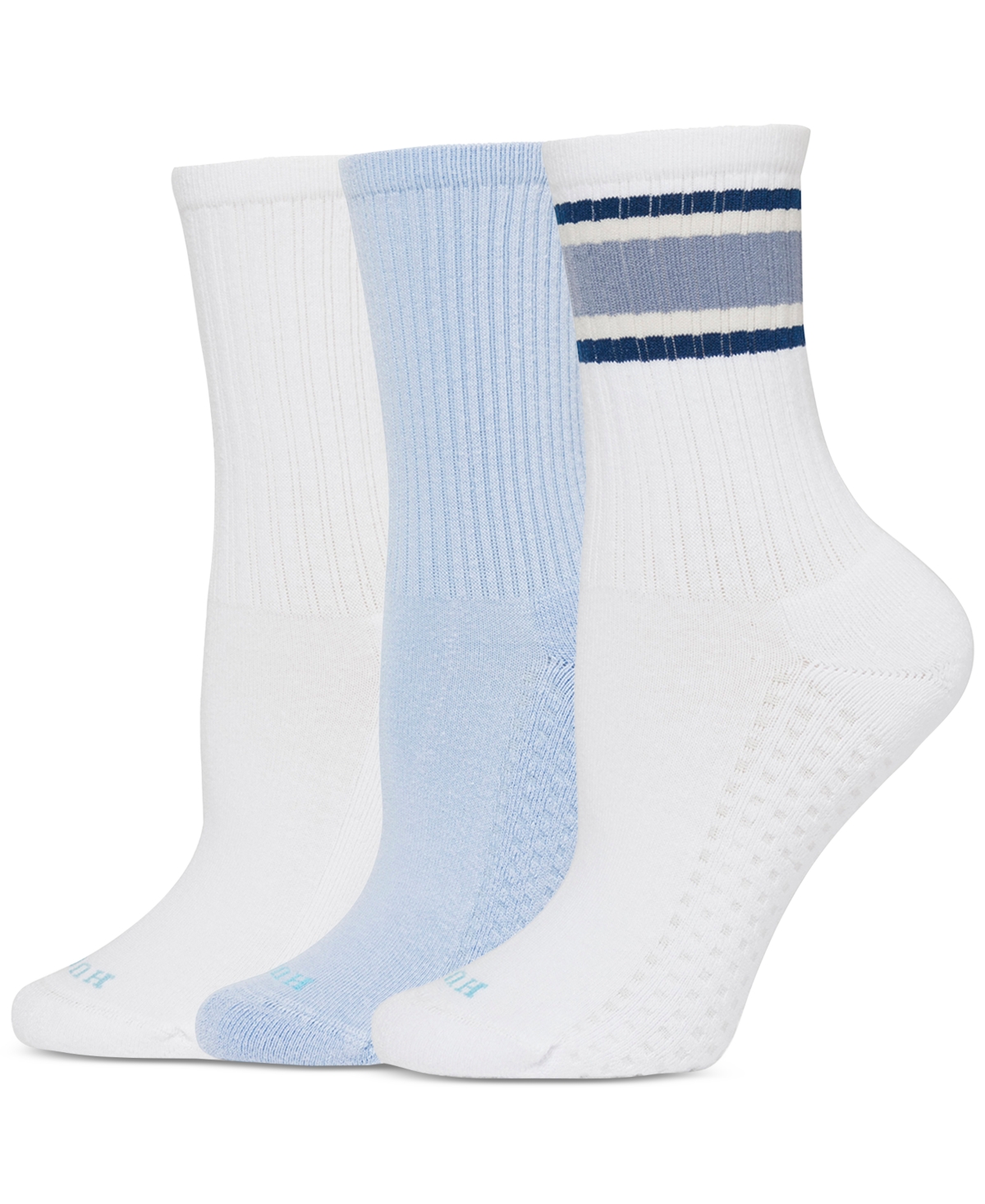 Women's 3-Pk. Air Cushion Sport Crew Socks U24404 - White