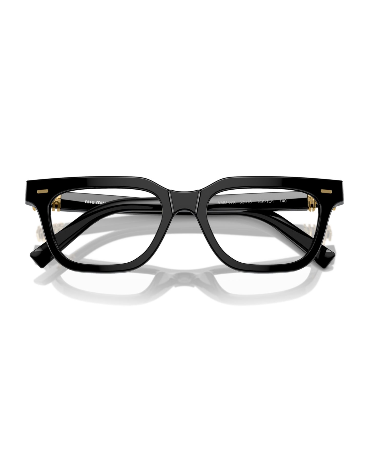 Женские очки MIU MIU Woman Rectangle Plastic MU 07XV Eyeglasses, цвет: Чёрный — фото 5
