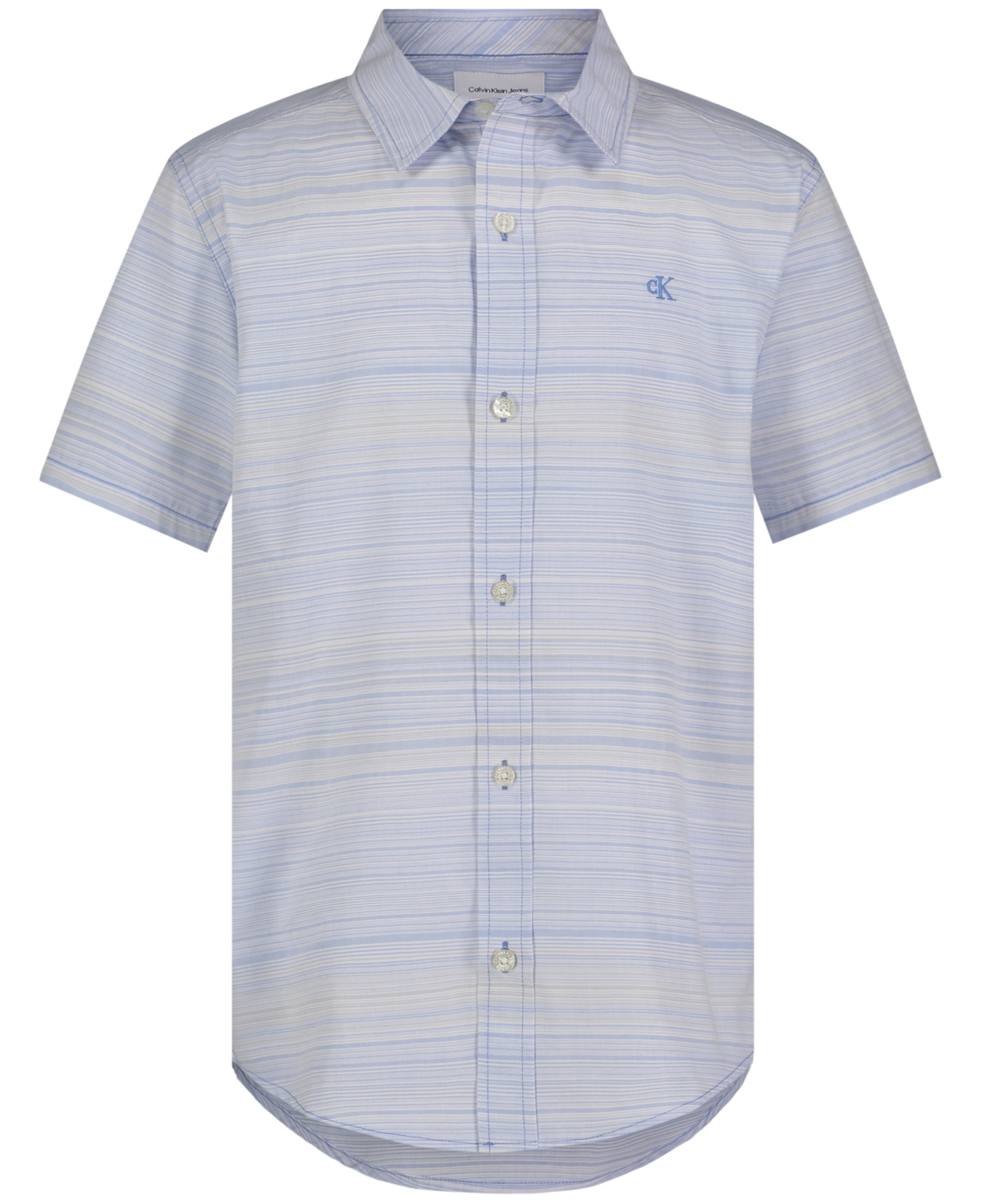 Calvin Klein Big Boys Mini Stripe Shirt In Cornflower