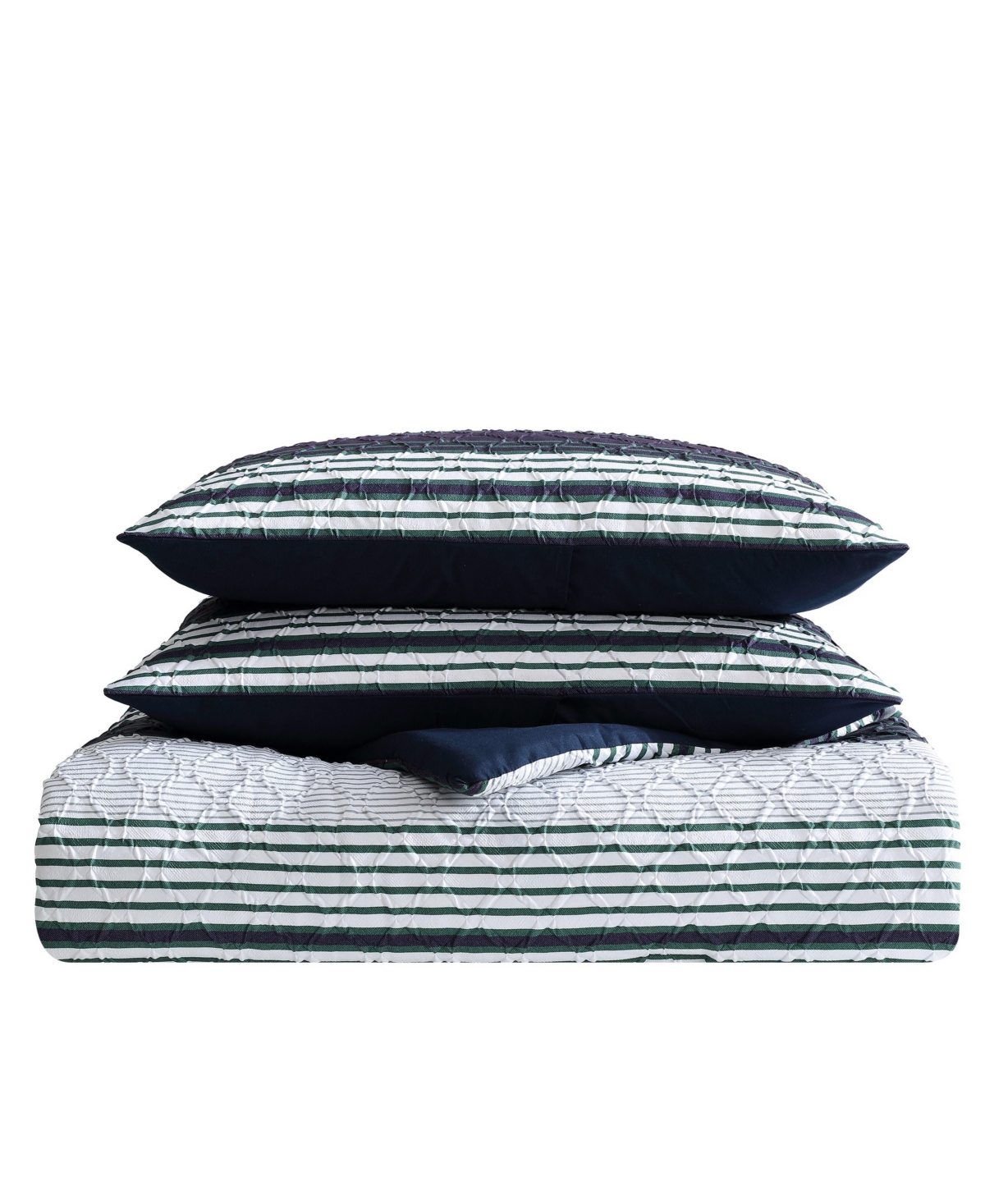 Nautica Lakefront Embossed Comforter Set In Navy,green