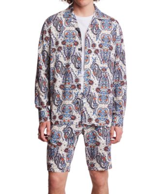 Paisley & Gray - Men's Slim Fit Long Sleeve Paisley Button-Front Camp Shirt