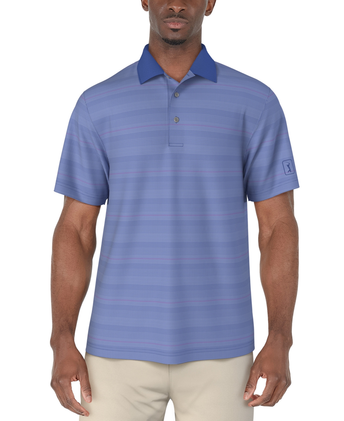Men's Short Sleeve Birdseye Jacquard Polo Shirt - Princess Blue