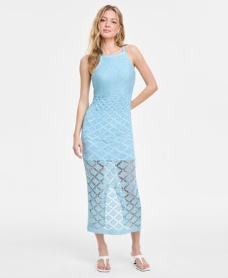 Bar III - Women's Sleeveless Crochet Maxi Dress