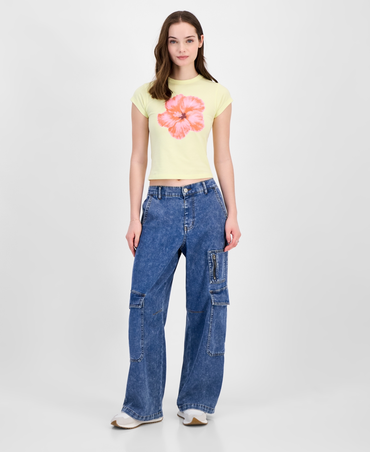 Grayson Threads, The Label Juniors' Hibiscus Graphic Baby T-shirt In Yellow