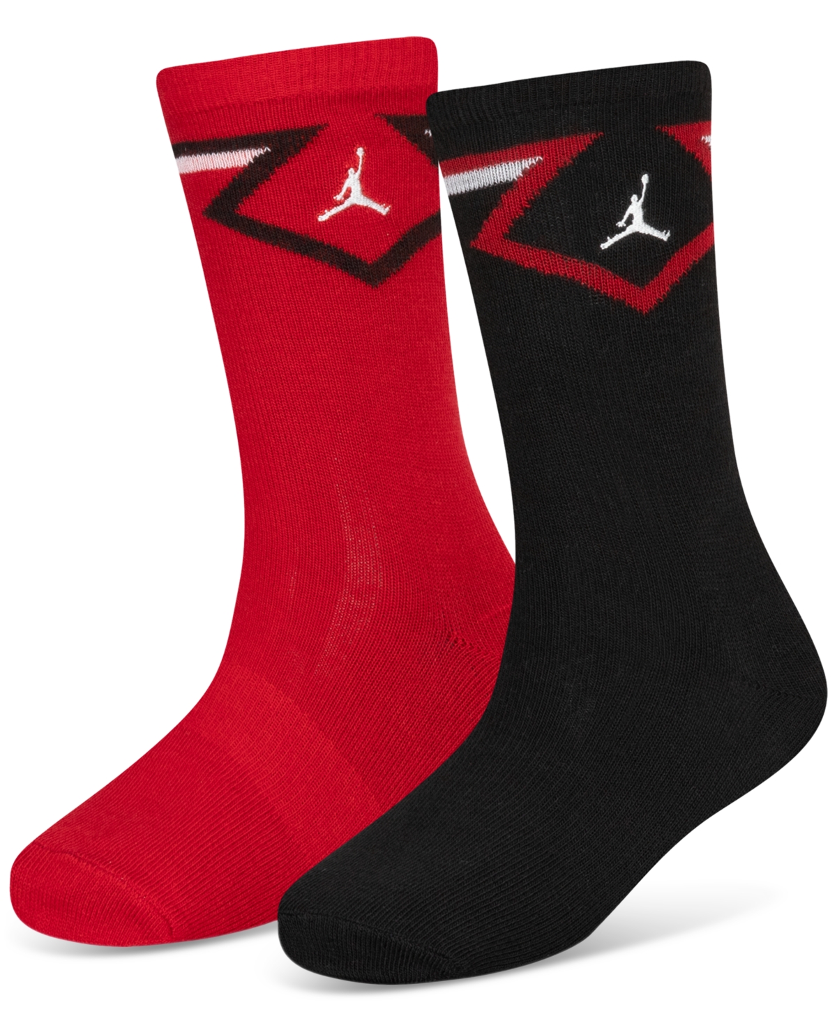 JORDAN BIG KIDS DIAMOND LOGO HIGH CREW SOCKS, SET OF 2 