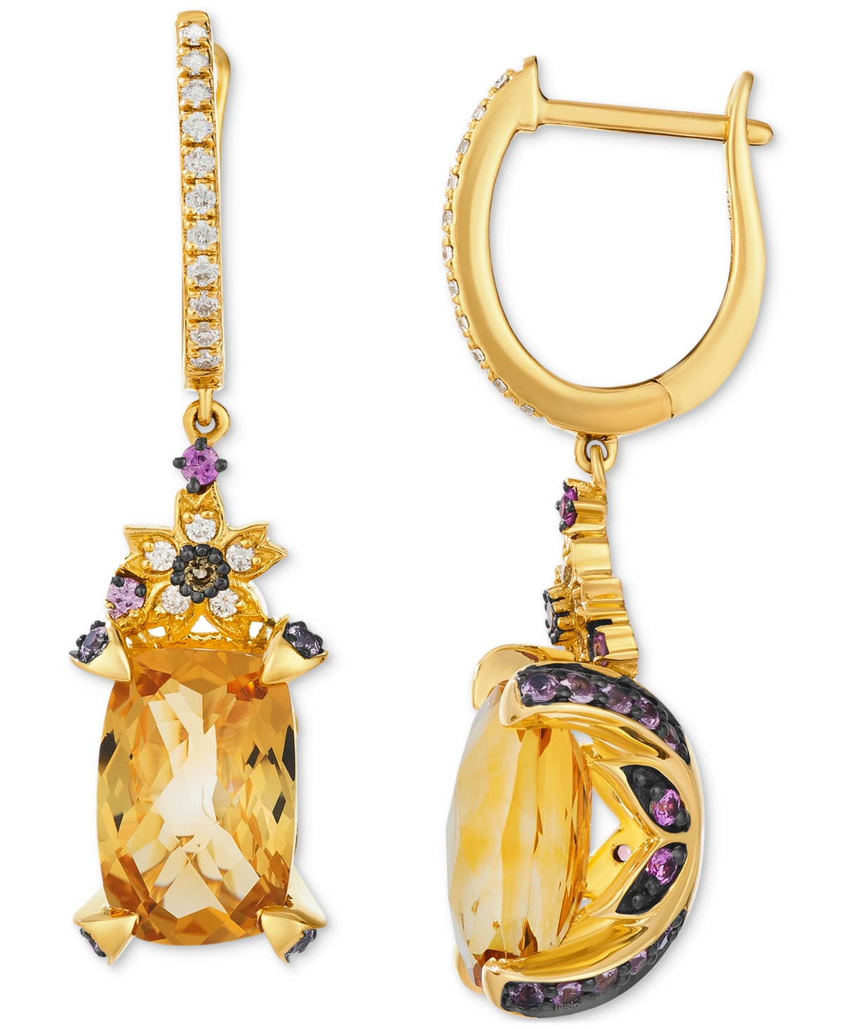 Le Vian Citrine (7-1/20 Ct. T.w.), Pink Sapphire Ombres (3/4 Ct. T.w.) & Vanilla Diamonds (1/4 Ct. T.w.) Cha In Yellow Gold