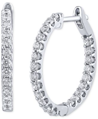 Macy's - Diamond Small Hoop Earrings (1 ct. t.w.) in 14k Gold