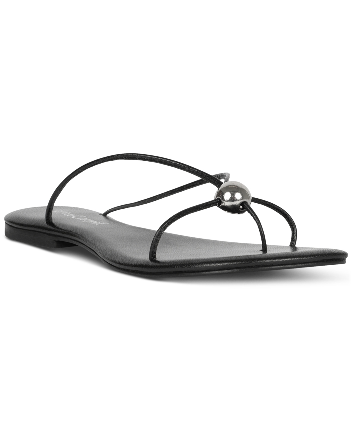 Jeffrey Campbell Cherished Dome-stud Strappy Flat Sandals In Black,silver