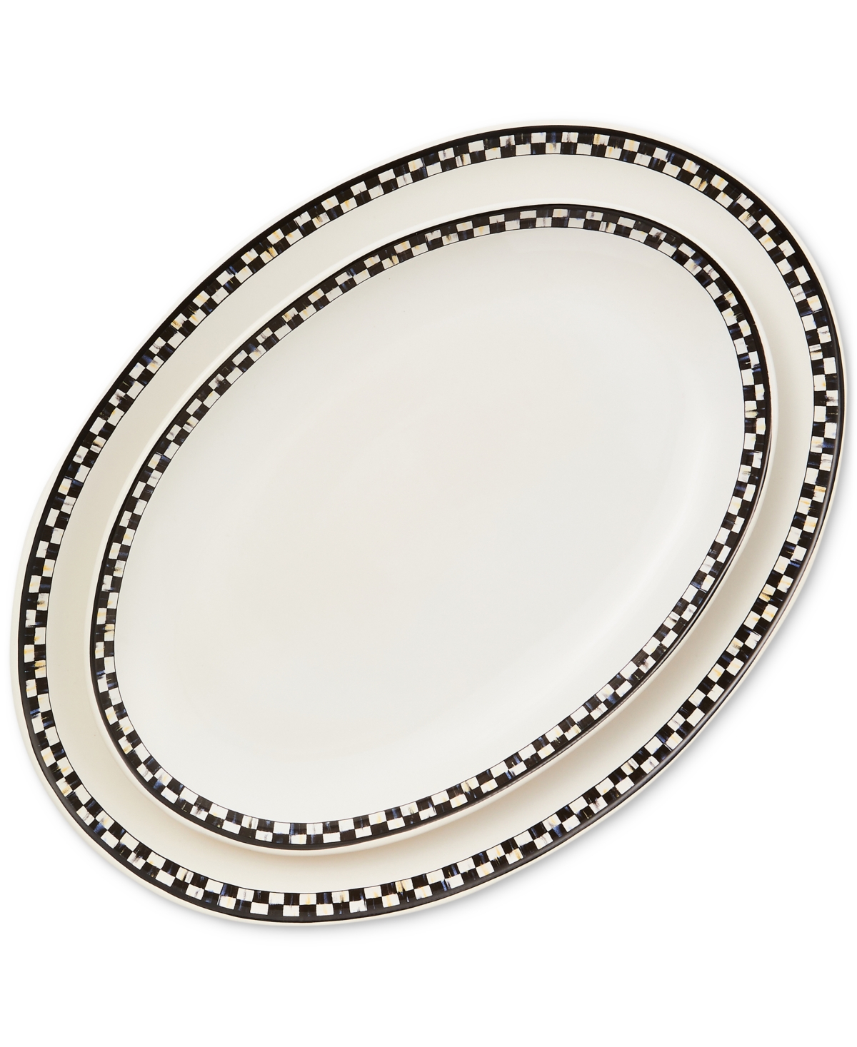 Shop Mackenzie-childs Courtly Check Everyday Oval Platters, Set Of 2
