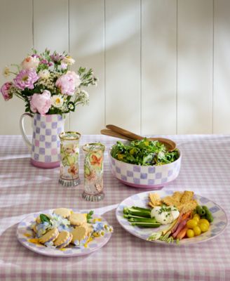 Lilac Check Serving Bowl, 112-oz.