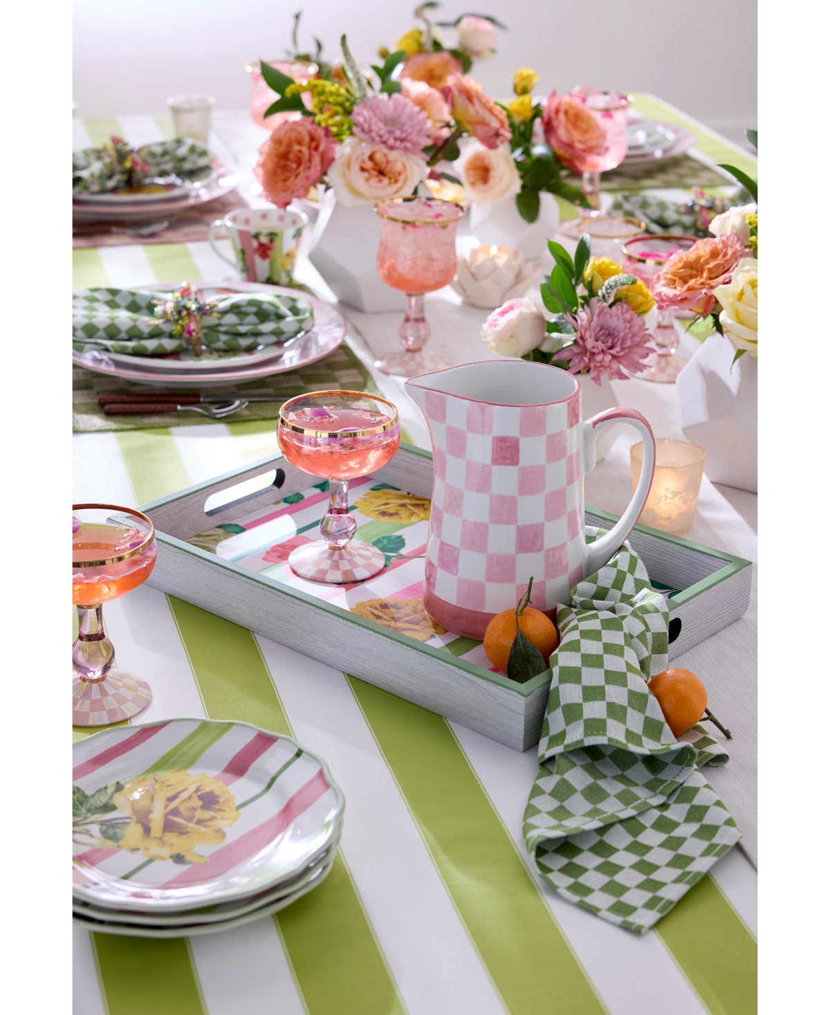 Shop Mackenzie-childs Pink Check Pitcher