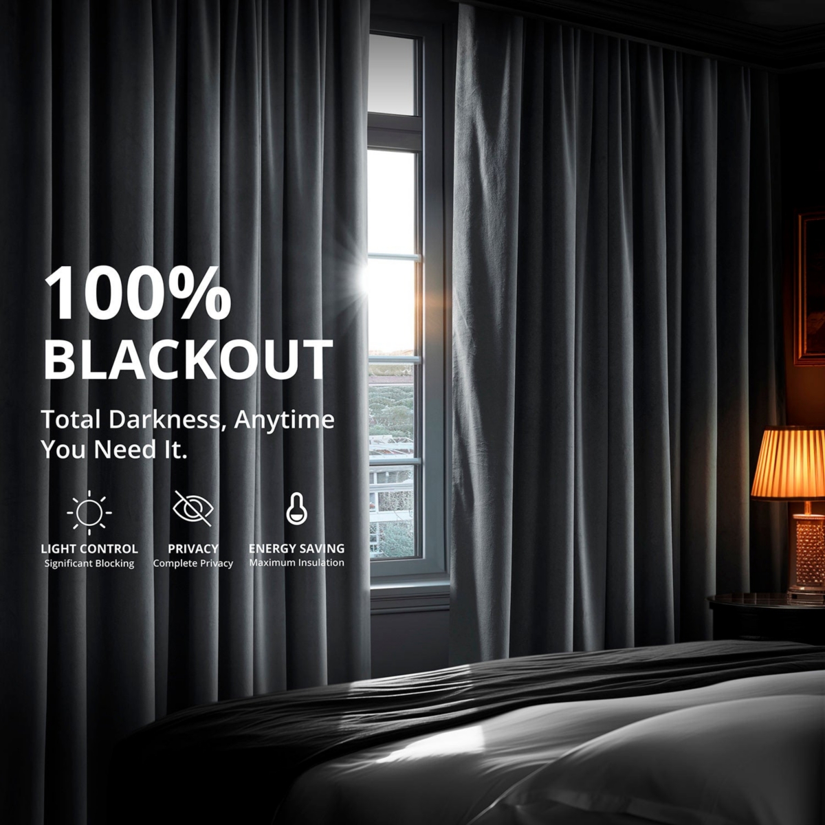 Half Price Drapes Distance Blue Grey Grommet Signature Velvet Blackout Curtain In Blue