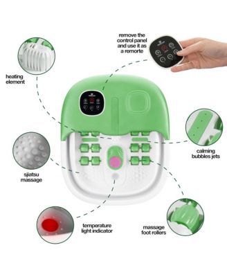 Foot Spa with Heat and Massage and Jets Includes A Remote Control Massage Pumice Stone Collapsible Foot Spa Massager with Heat and Massage Bubbles and Vibration