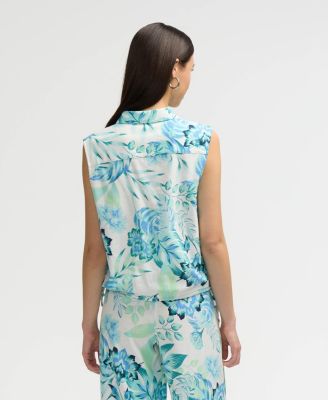 Women s Sleeveless Top with Side Drawcords