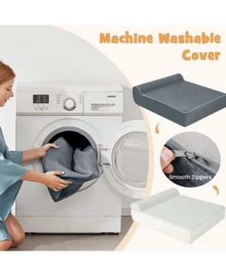 Orthopedic Dog Bed with Headrest and Removable Washable Cover-Grey