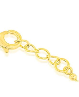 Create Blue Sapphire and  Halo Cubic Zirconia Gemstone Necklace Yellow Gold Tone Necklace