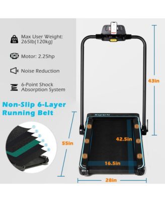 3-in-1 Folding Electric Walking Pad Treadmill w/Ab Mat, Sit Up Strap, & Dual LED Display
