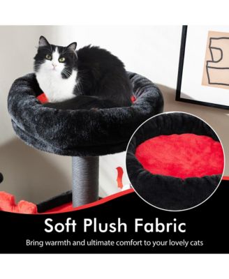 Gothic Cat Tree 49'' Tall Cat Tower w/ Coffin Bed & 2 Condos & Cozy Perch