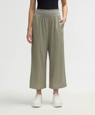 Women s Smocked Waist Cropped Pant