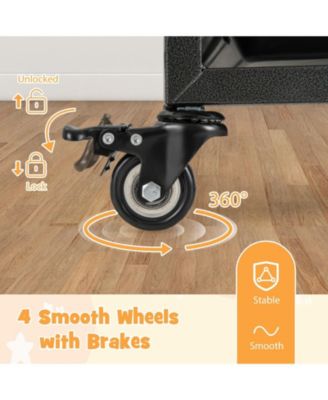 Foldable Heavy-Duty Metal Dog Cage Chew-proof Dog Crate with Lockable Universal Wheels