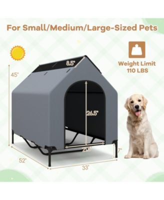 Large Outdoor Elevated Pet House with Ventilated Windows