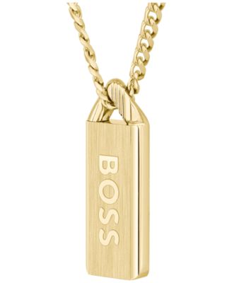 Men's Kassy Emblem Ionic Gold-Plated Pendant Necklace