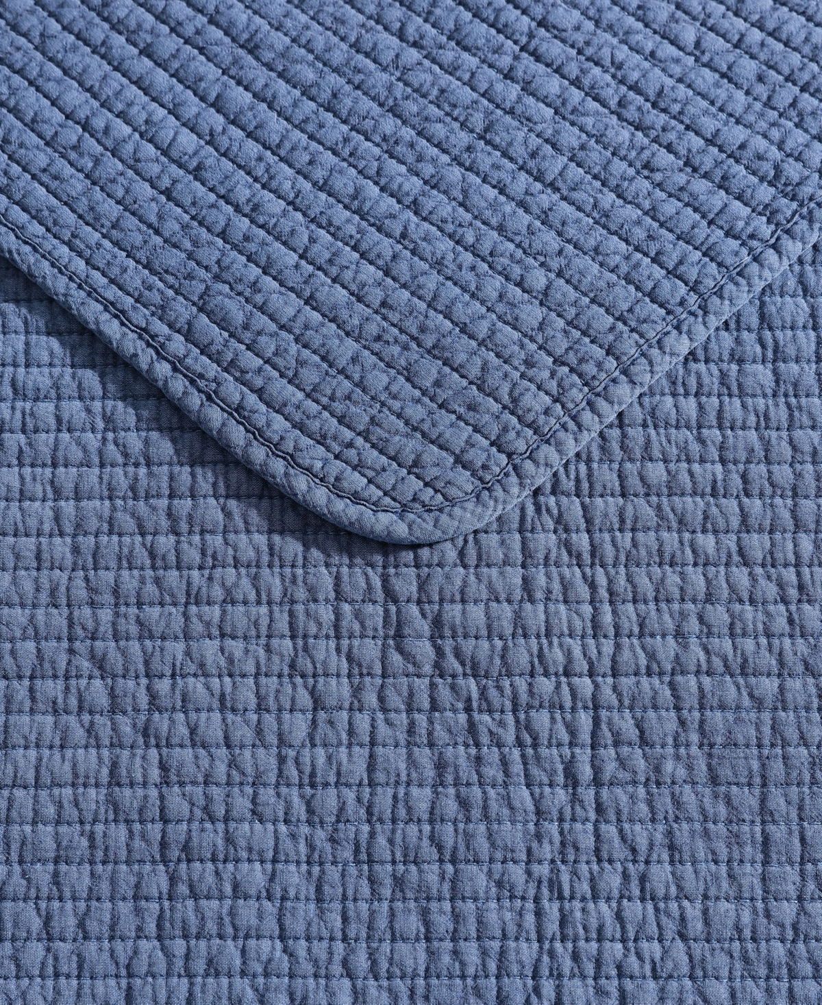 Nautica Seashore Stitch Washed 3-pc. Quilt Set, Full/queen In Navy