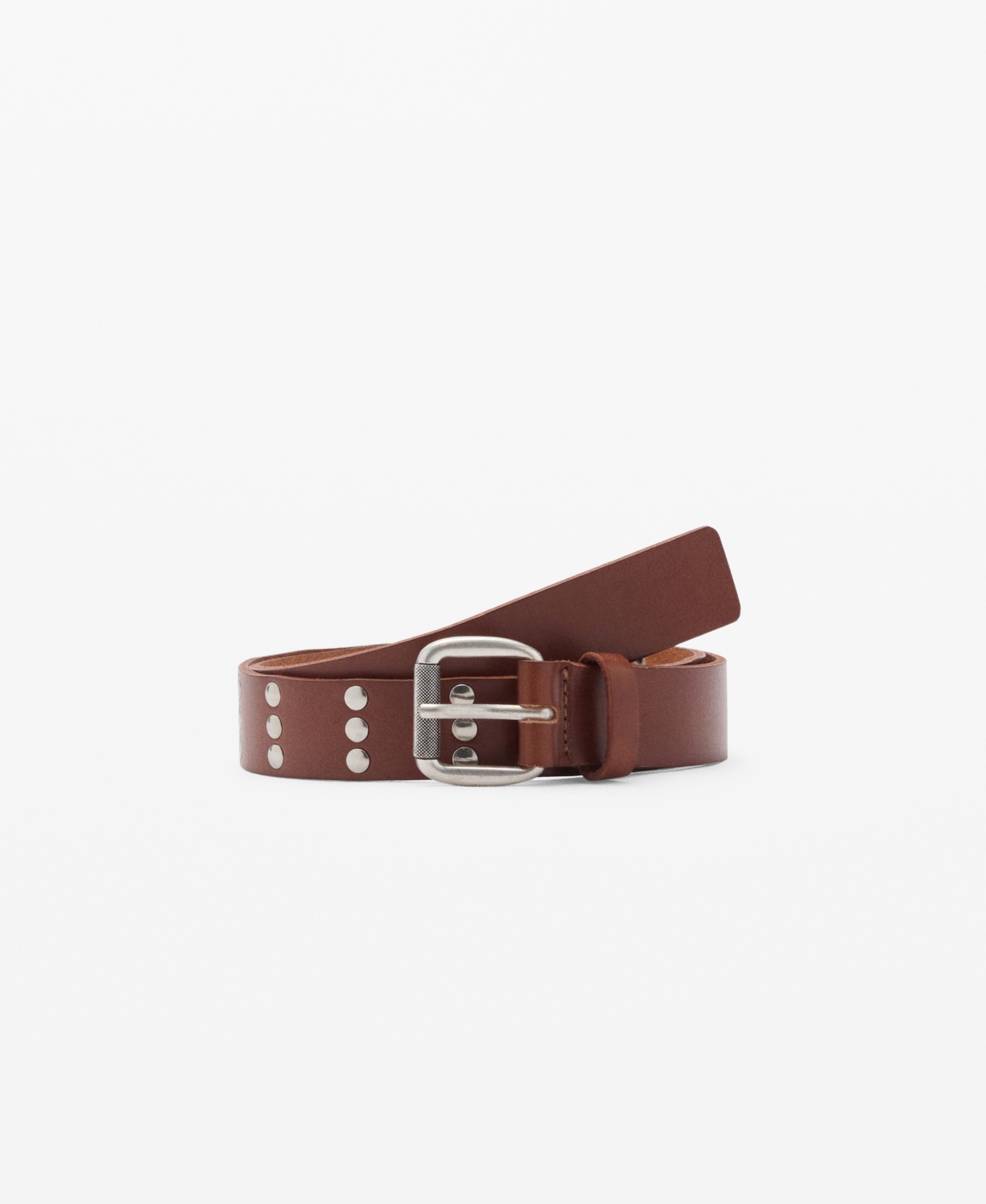 Women's Stud Leather Belt - Brown