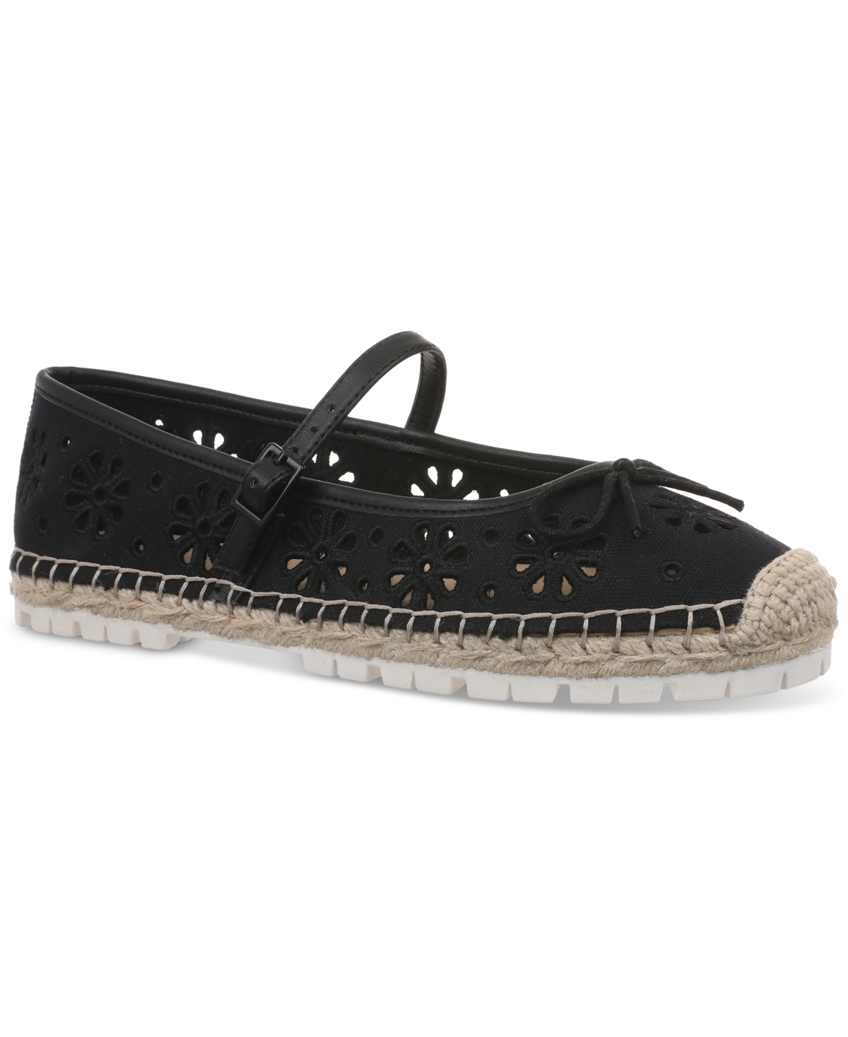 Cassiee Espadrille Flats, Exclusively at Macy's - White Eyelet