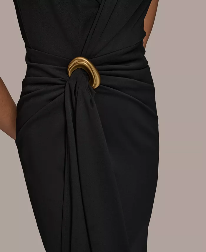 Women's Draped Wrap-effect Gown - thumbnail 6