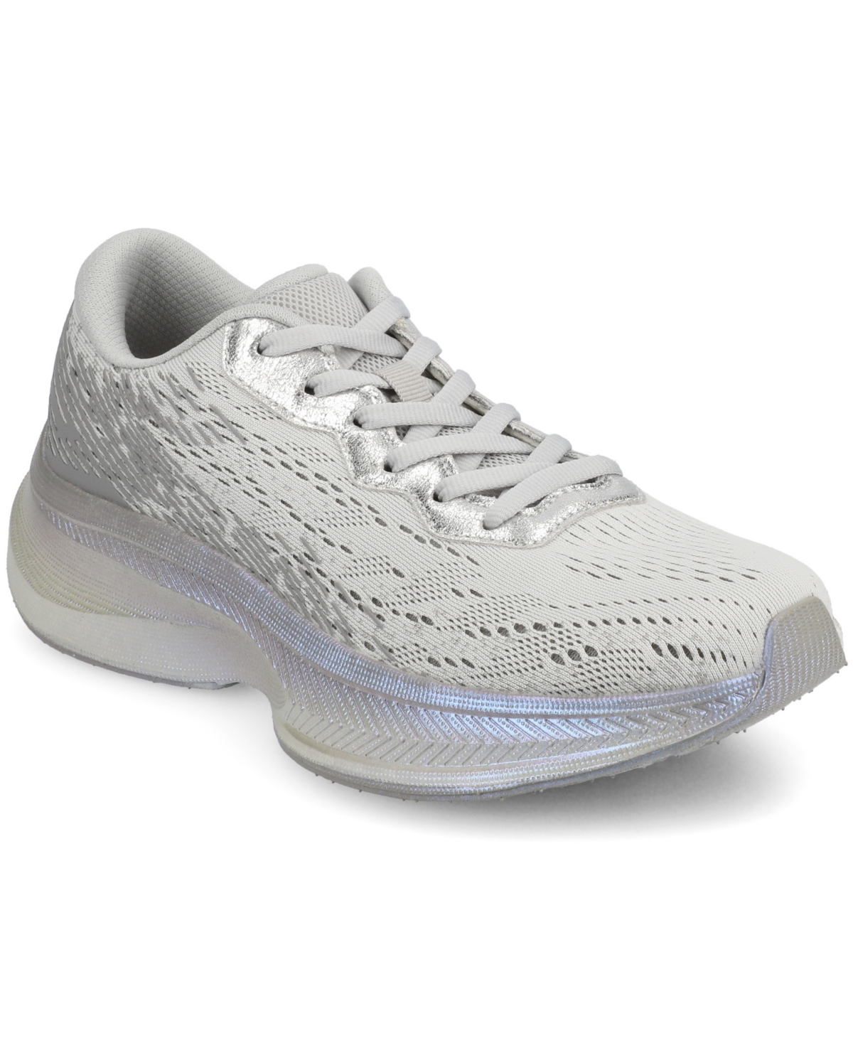 Journee Collection Women's Blume Casual Lace-up Sneakers In Silver