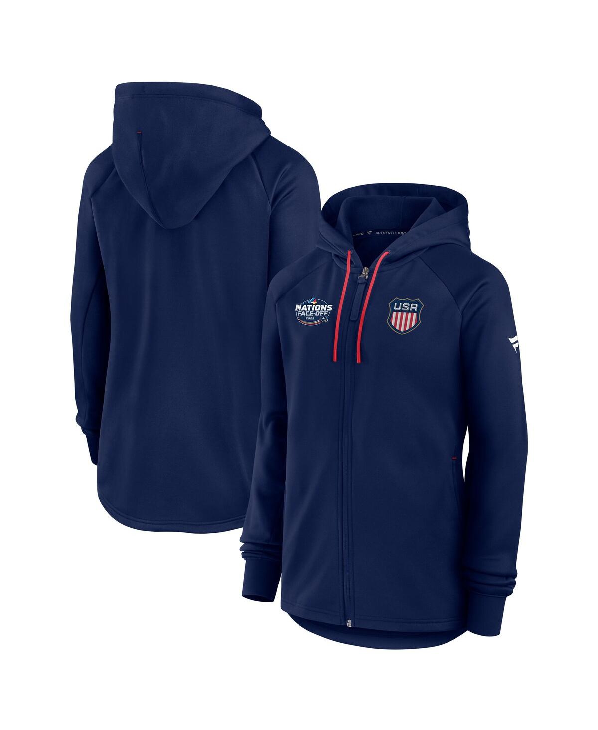 Fanatics Women's Athletic Navy Usa 2025 4 Nations Face-off Authentic Pro Fleece Full-zip Jacket In Athletic Navy