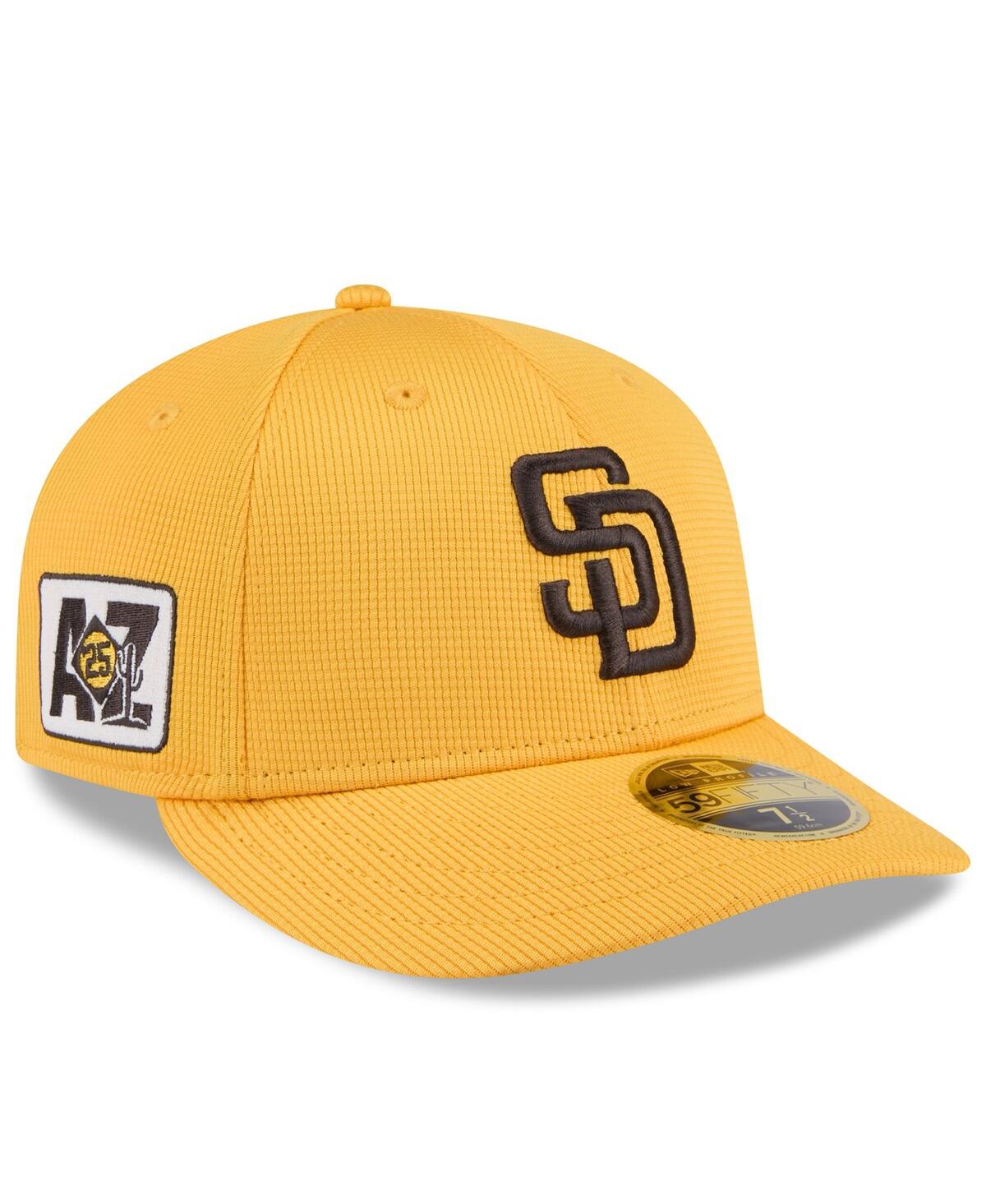 New Era Men's Gold San Diego Padres 2025 Spring Training Low Profile 59fifty Fitted Hat In Gold
