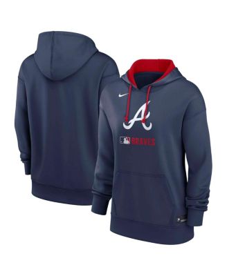 Nike - Women's Navy Atlanta Braves Authentic Collection Performance Pullover Hoodie