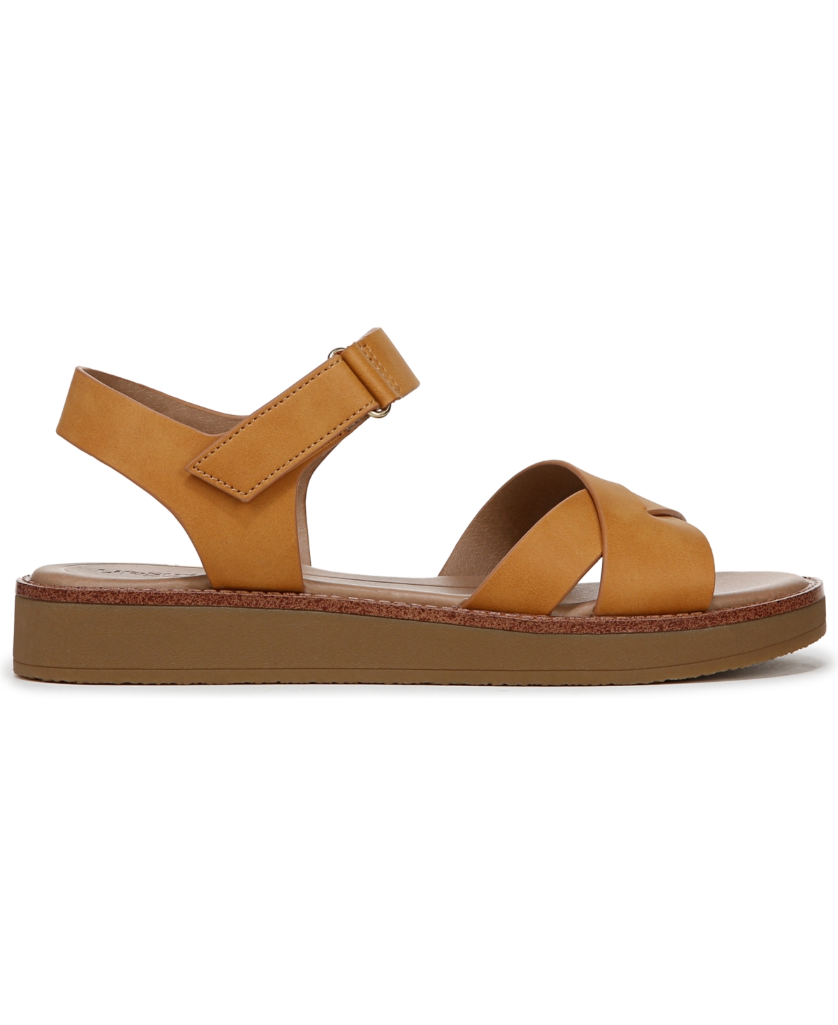 Shop Lifestride Women's Wren Strappy Platform Sandals In Inca Gold Faux Leather