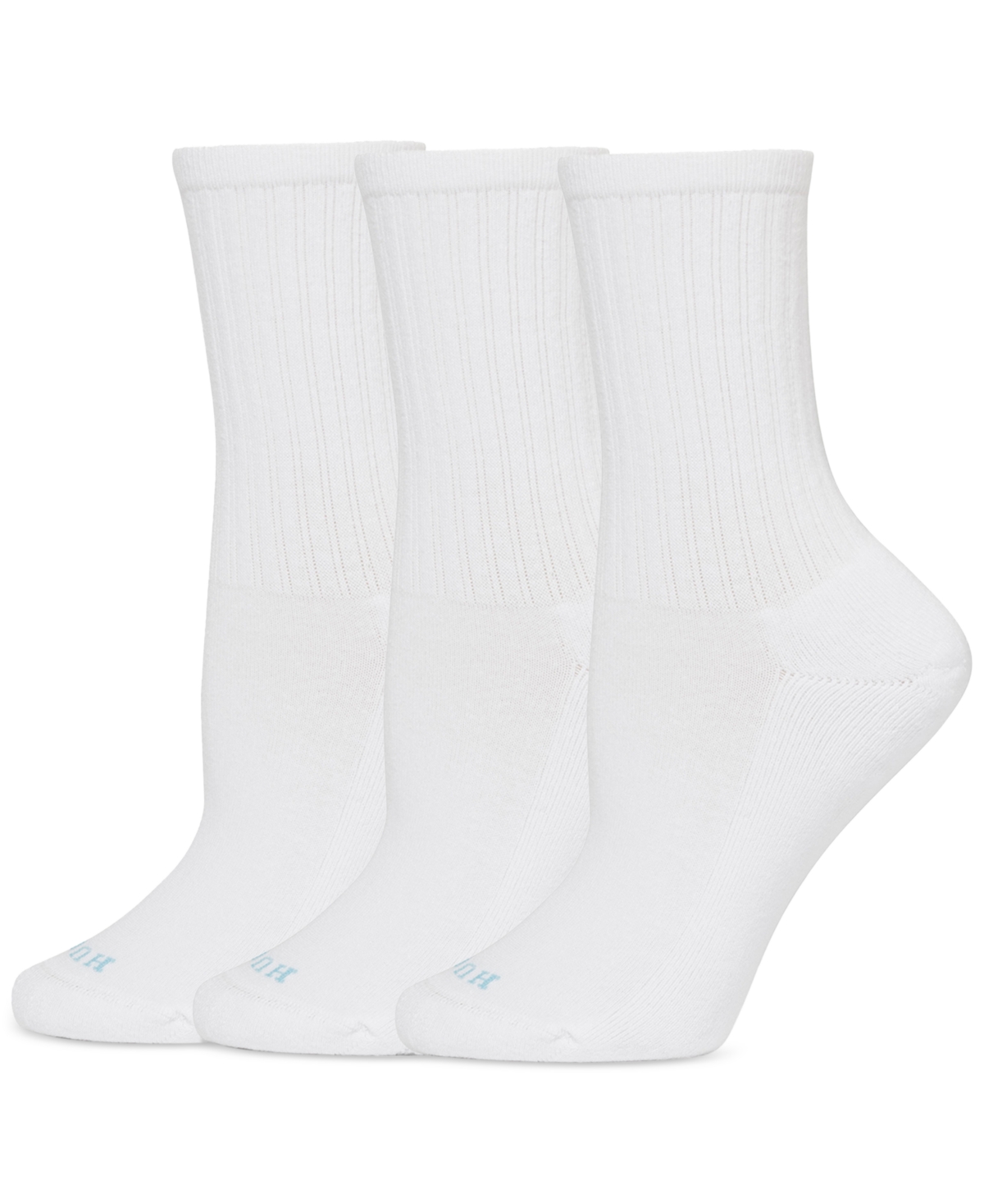 Women's 3-Pk. Air Cushion Sport Crew Socks U24404 - White