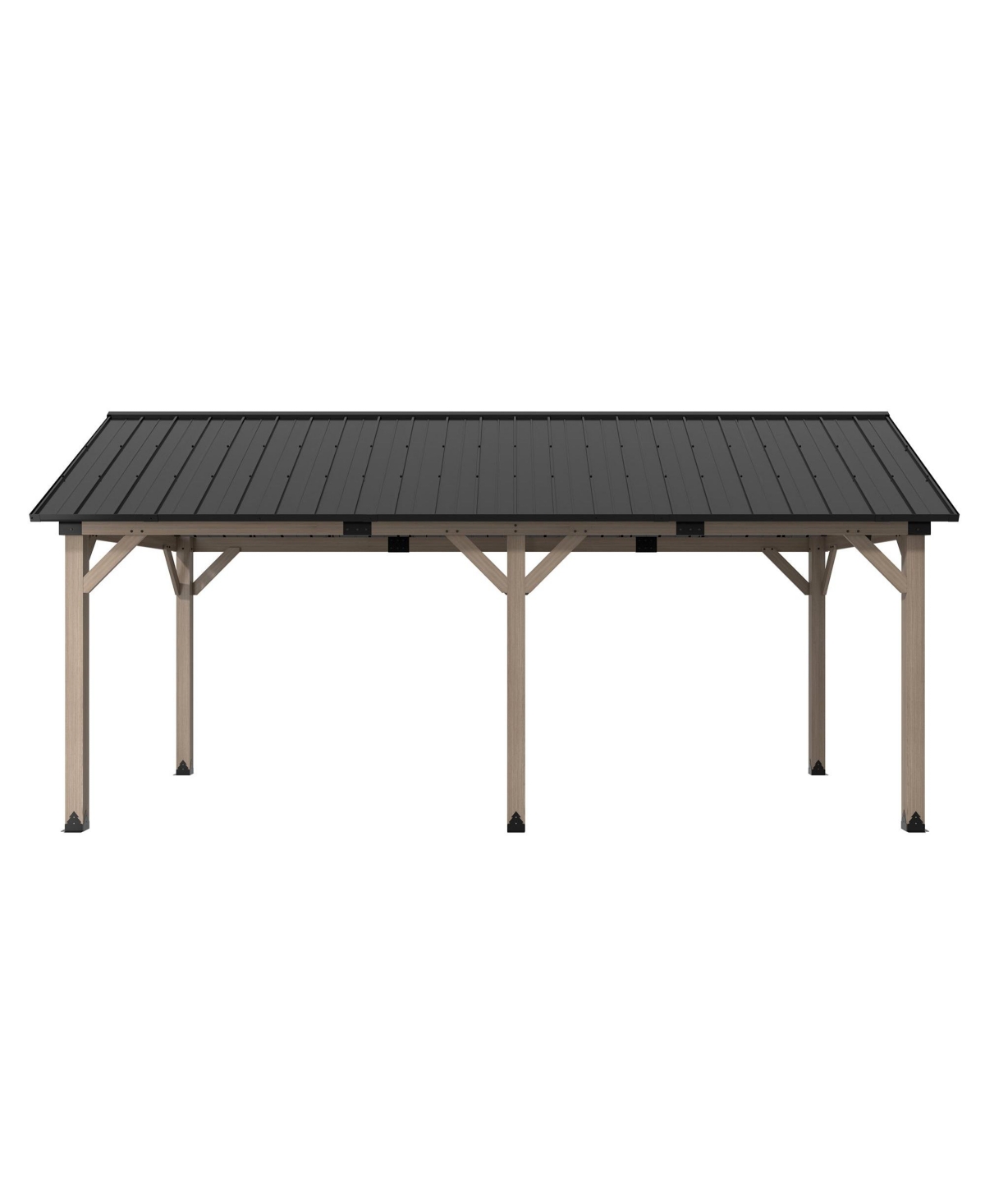 12 x 20 ft. Wood Gazebo Cedar Framed Wooden Gazebo with Curtain and Netting - Brown+black