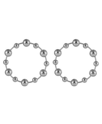 Silver Tone Ring Drop Earrings