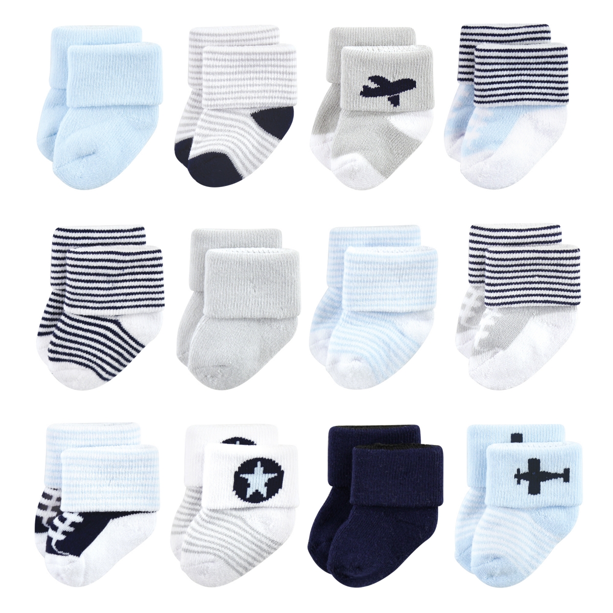 Luvable Friends Baby Boys Cotton Rich Terry Socks 24-Pack Set
