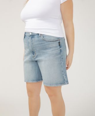 Plus Size High Rise Vintage Long Shorts