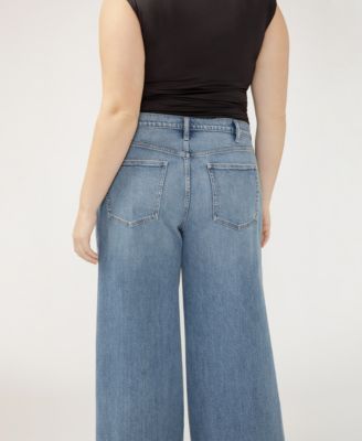 Plus Size Highly Desirable High Rise Ultra Wide Leg Jeans